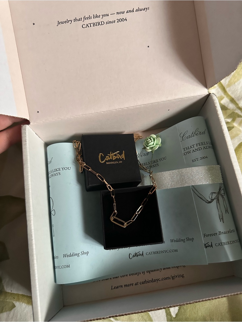 Catbird Memento Custom Gold Charm Holder Necklace Grand 1976 chain and Charm Con
